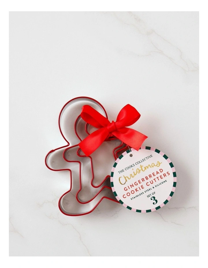 Gingerbread Cookie Cutter Set of 3 in Red image 3