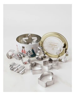 Christmas Cookie Cutter Set of 9 in Silver