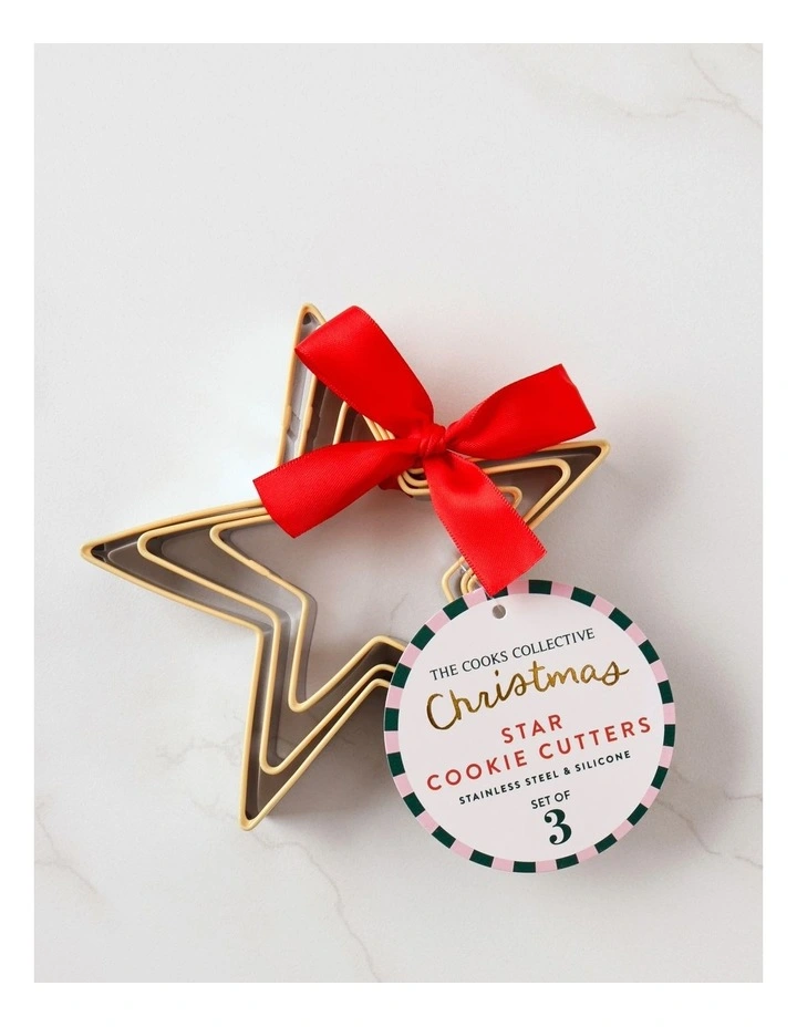 Christmas Star Cookie Cutter Set of 3 in Red image 3
