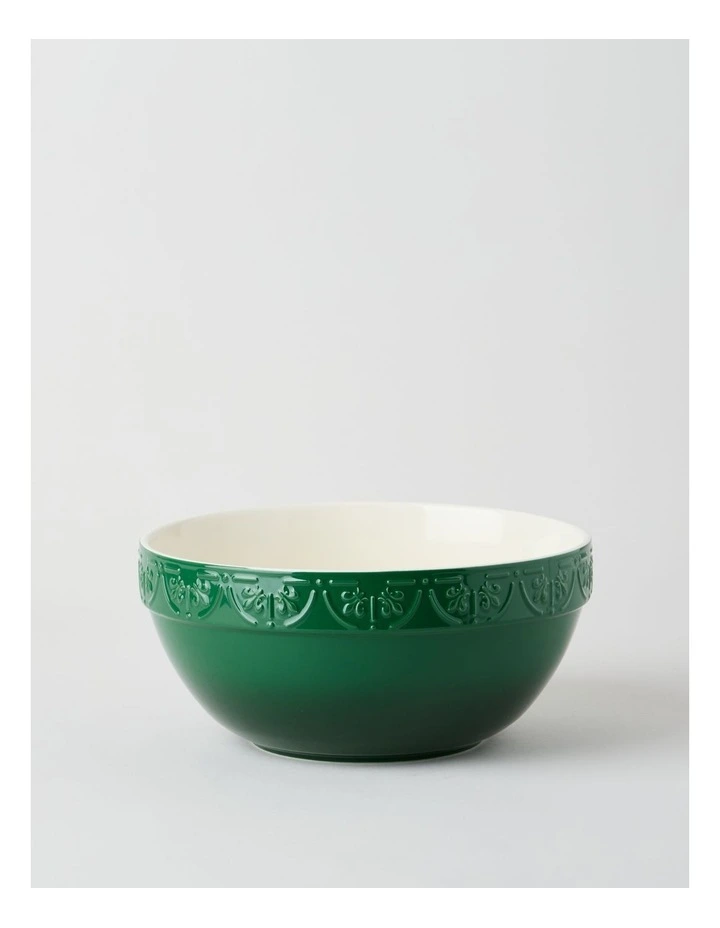 Fleur de Lis Mixing Bowl 26cm Green image 1