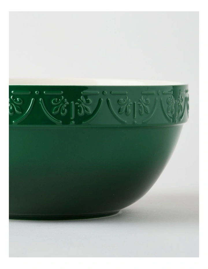 Fleur de Lis Mixing Bowl 26cm Green image 3
