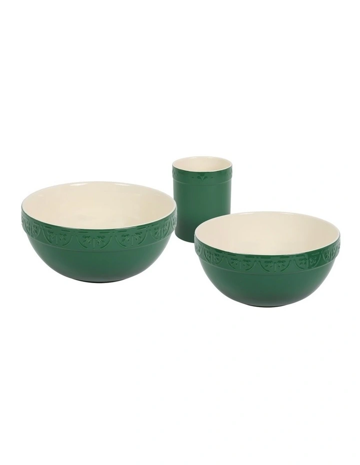Fleur de Lis Mixing Bowl 26cm Green image 2