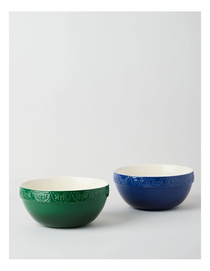 Fleur de Lis Mixing Bowl 26cm Green image 4