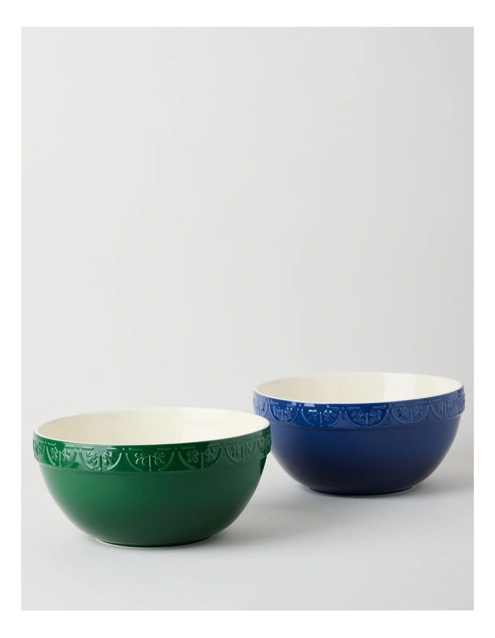 Fluer De Lis Mixing Bowl 29cm Green image 4