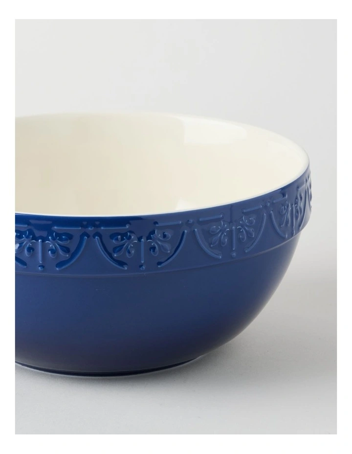 Fleur de Lis Mixing Bowl 26cm Blue image 2