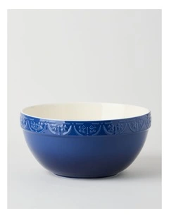 Fluer De Lis Mixing Bowl 29cm Blue