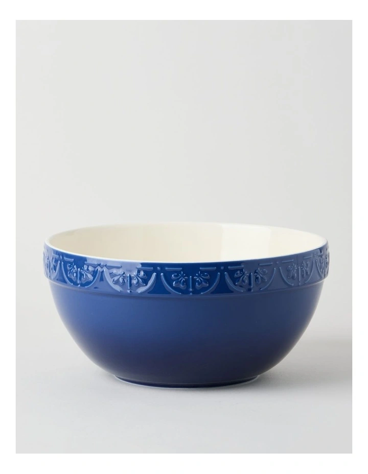 Fluer De Lis Mixing Bowl 29cm Blue image 1