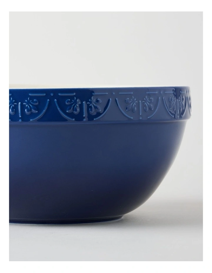 Fluer De Lis Mixing Bowl 29cm Blue image 3