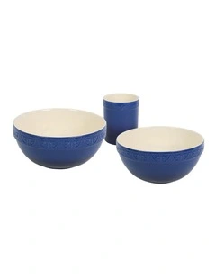 Fluer De Lis Mixing Bowl 29cm Blue