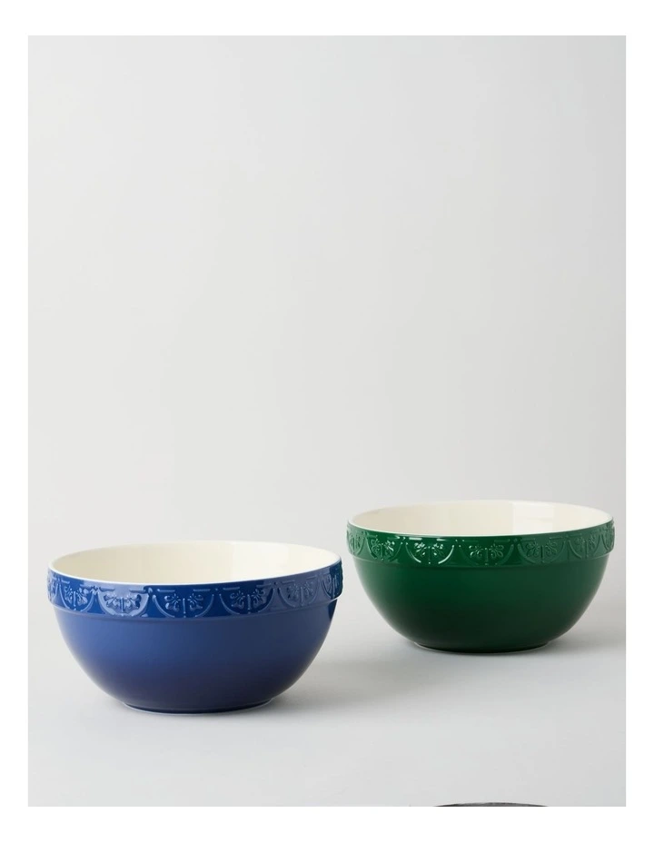 Fluer De Lis Mixing Bowl 29cm Blue image 4