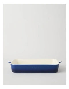 Fluer De Lis Rectangular Baker Blue