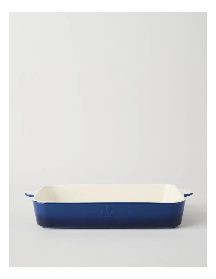 Fluer De Lis Rectangular Baker Blue image 1