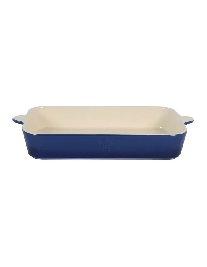 Fluer De Lis Rectangular Baker Blue image 1