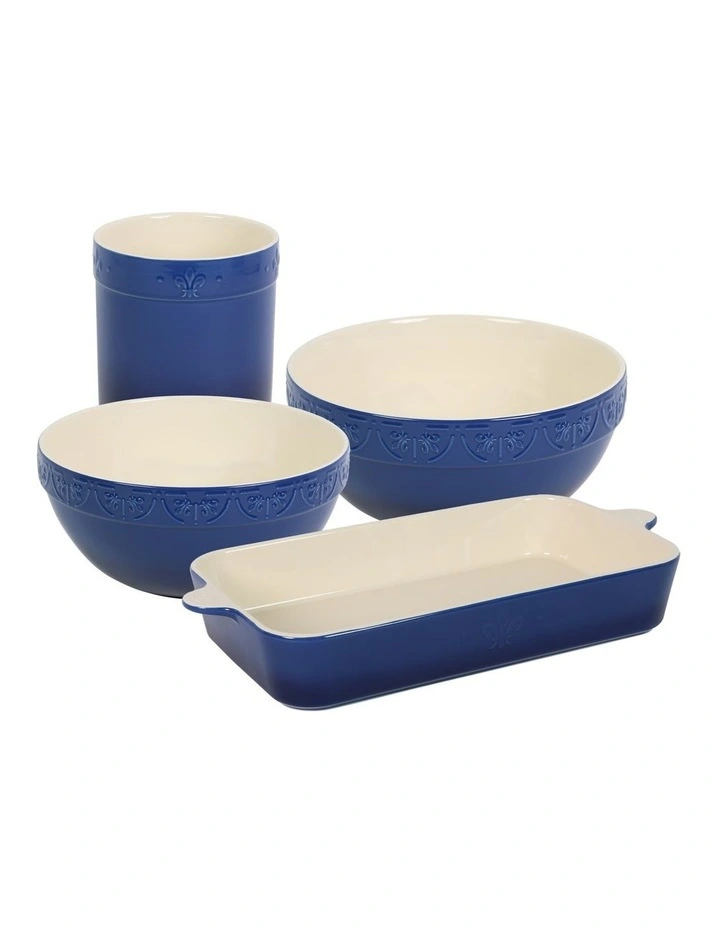 Fluer De Lis Rectangular Baker Blue image 2