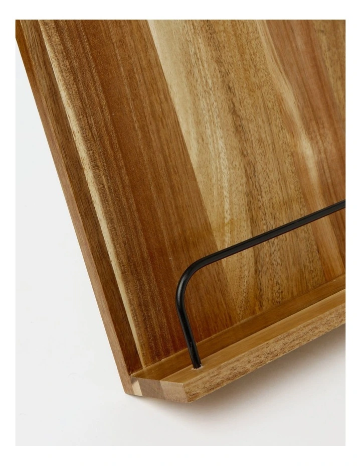 Acacia Wood Recipe Holder in Natural image 3