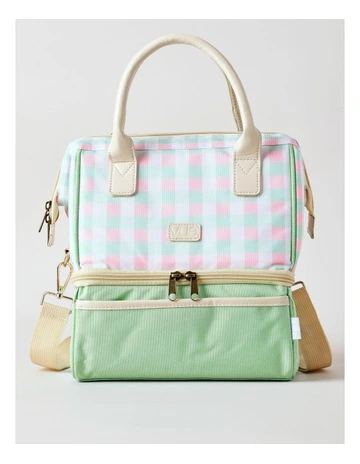 Double Layer Lunch Bag in Pink Gingham