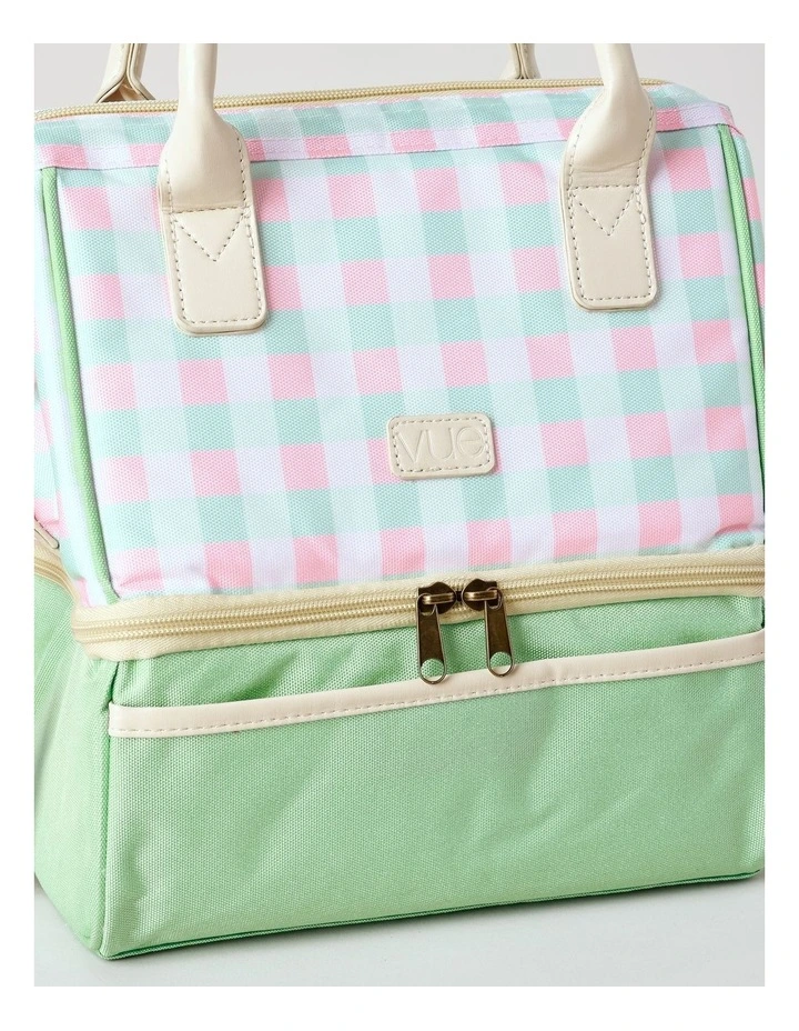 Double Layer Lunch Bag in Pink Gingham image 2