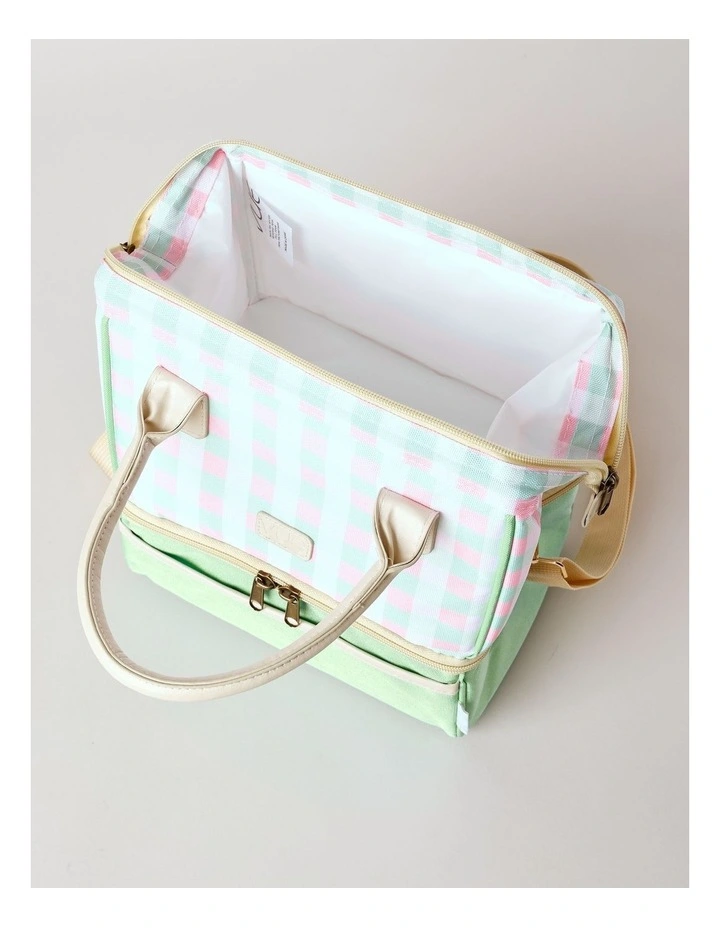 Double Layer Lunch Bag in Pink Gingham image 4