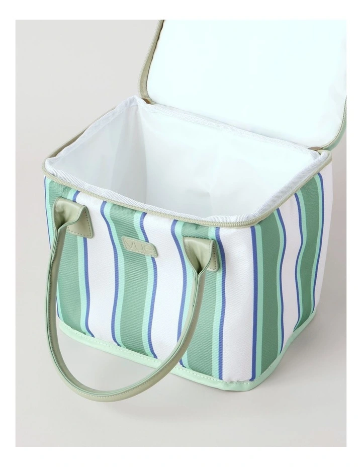 Square Lunch Bag in Green Stripe image 4