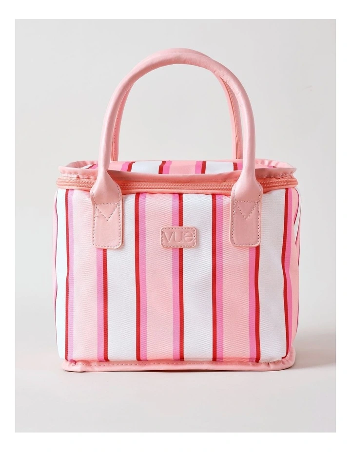 Square Lunch Bag in Pink Stripe image 1
