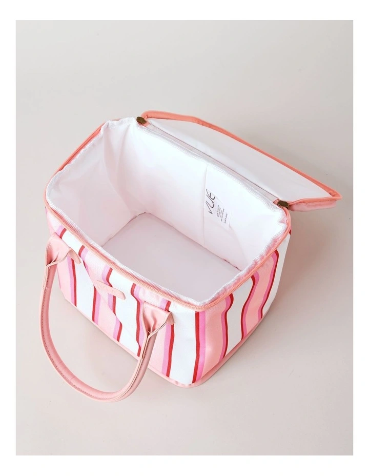 Square Lunch Bag in Pink Stripe image 4