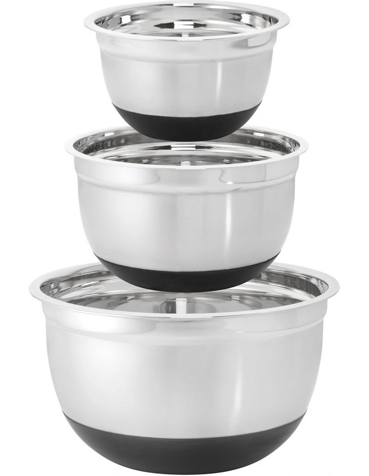 Non-Slip Stainless Steel Bowls with Lids - Set of 3 image 5