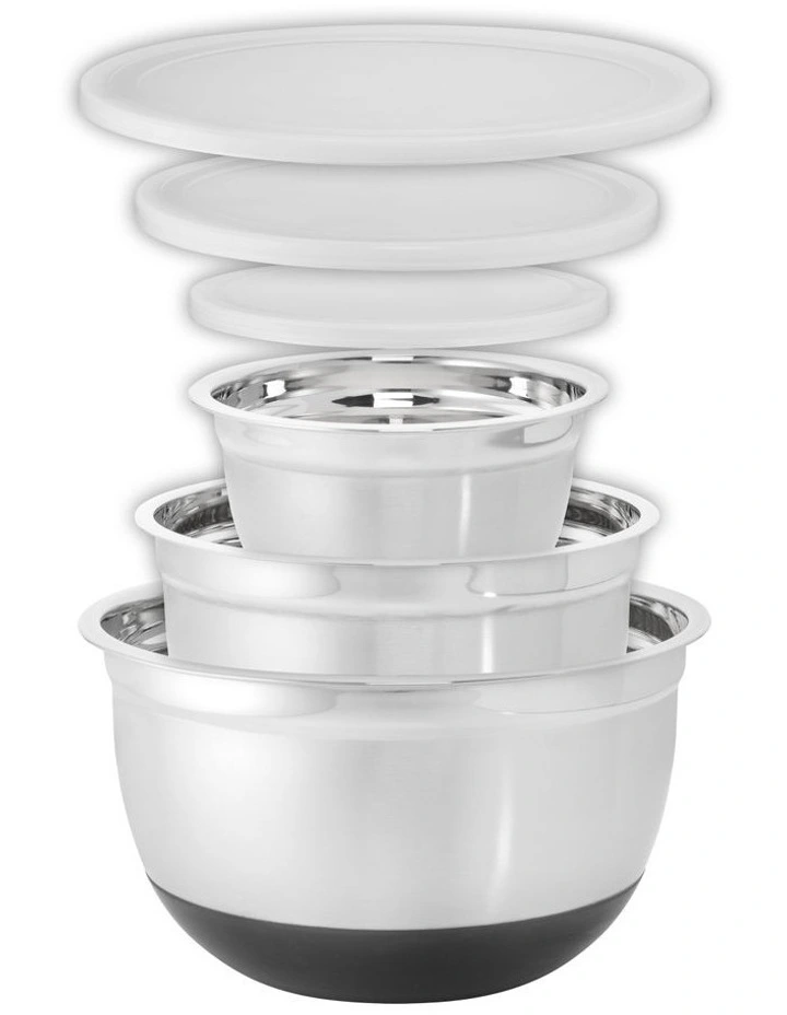 Non-Slip Stainless Steel Bowls with Lids - Set of 3 image 6