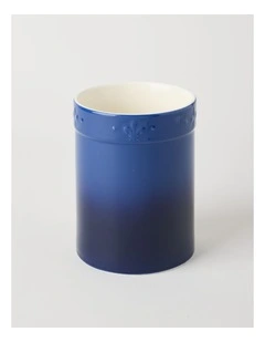 Fleur de Lis Utensil Holder Blue