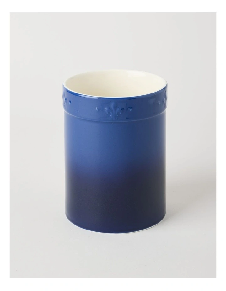Fleur de Lis Utensil Holder Blue image 1