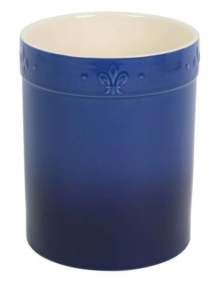 Fleur de Lis Utensil Holder Blue image 1