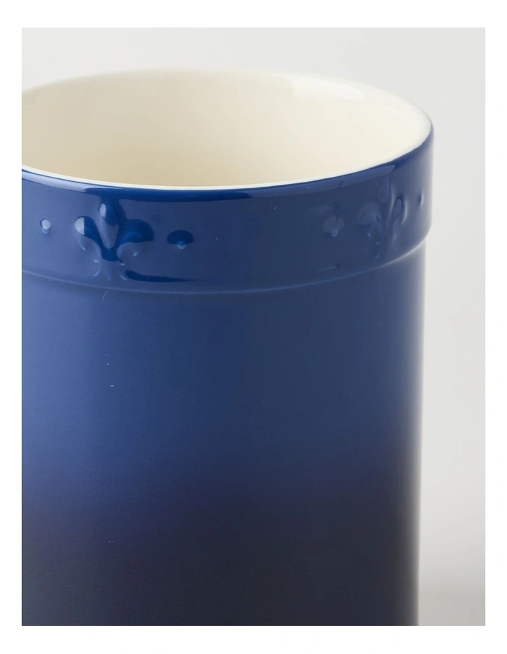 Fleur de Lis Utensil Holder Blue image 2