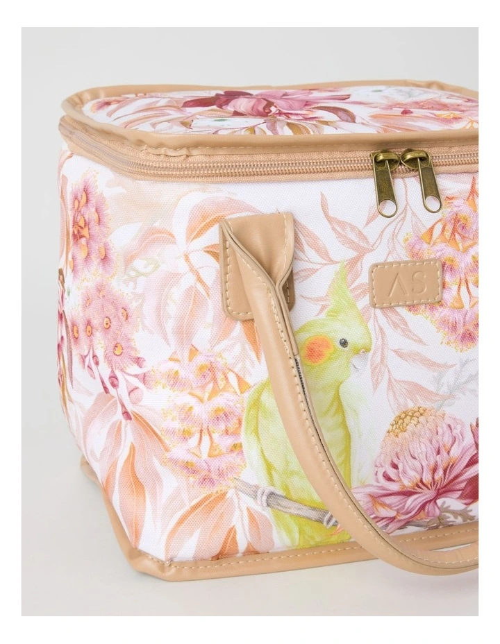 Lauren Stringini Art Series Square Lunch Bag in Cockatiel Print image 2
