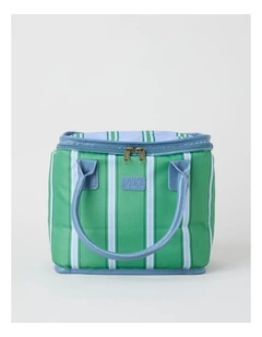 Arlo Square Lunch Bag in Green Stripe