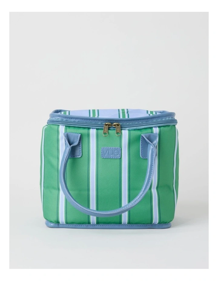Arlo Square Lunch Bag in Green Stripe image 1