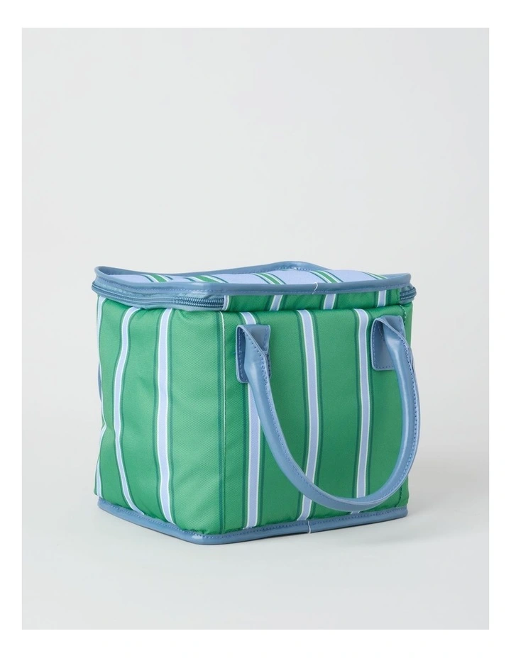Arlo Square Lunch Bag in Green Stripe image 2
