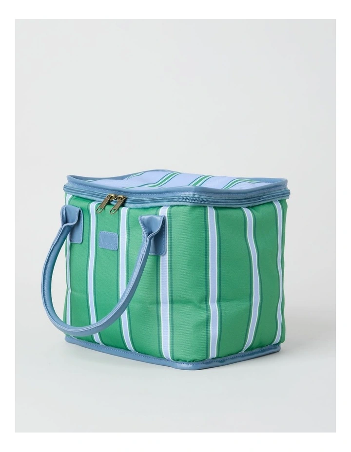 Arlo Square Lunch Bag in Green Stripe image 3