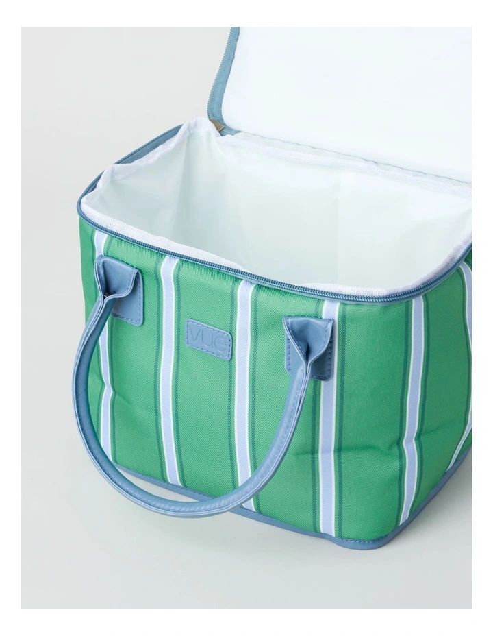Arlo Square Lunch Bag in Green Stripe image 4