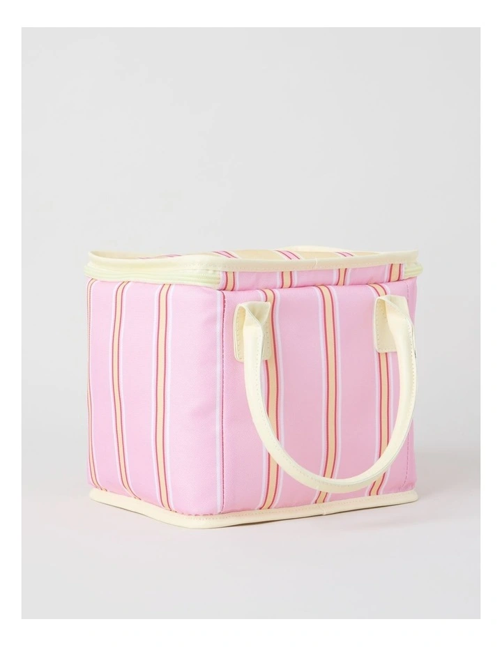 Arlo Square Lunch Bag in Pink and Yellow Stripe image 2