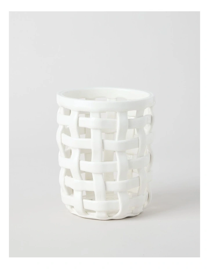 Woven Ceramic Utensil Holder Large image 1
