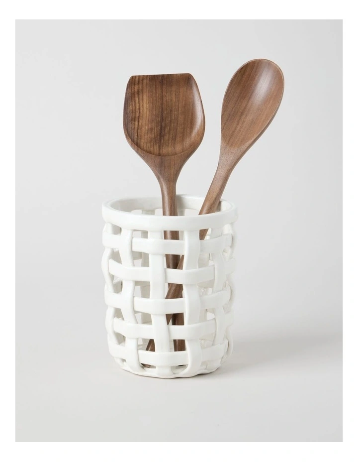 Woven Ceramic Utensil Holder Large image 3