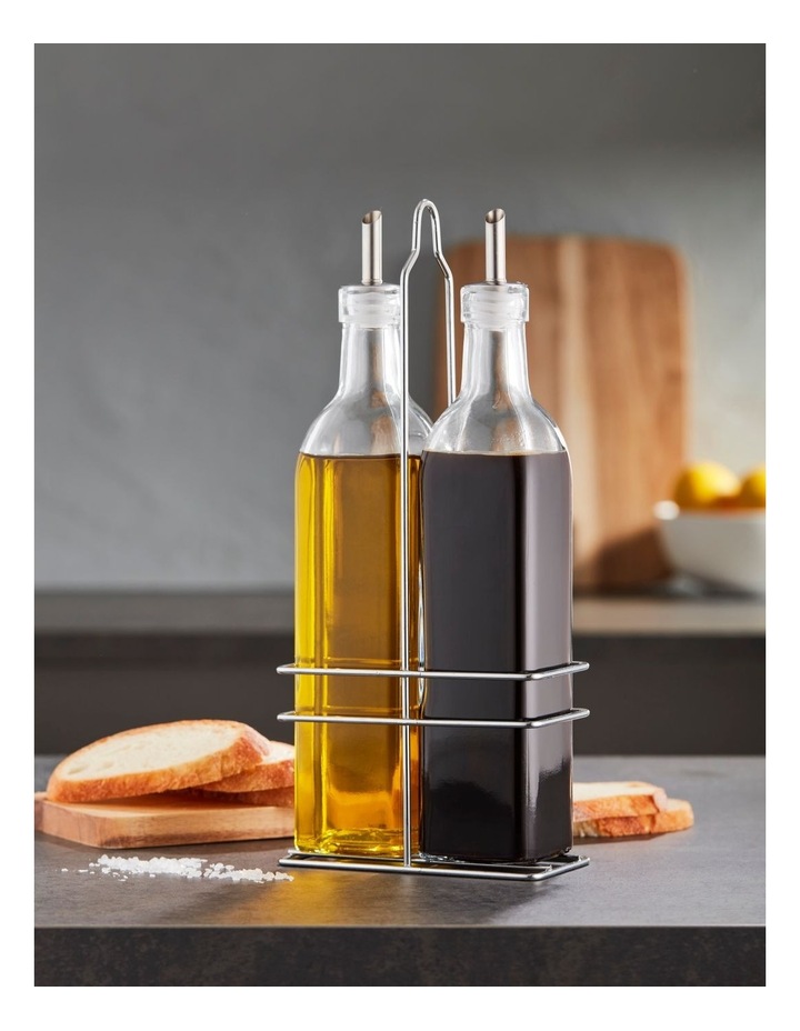 Oil & Vinegar Set 530ml with Stand in Glass image 2