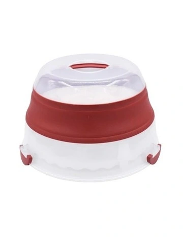 Cake & Cup Cake Carrier in Clear/Red