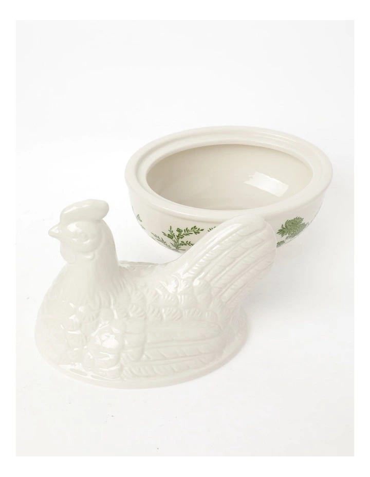 Garden to Table Floral Chicken Egg Keeper 23x19x16cm in Green image 2
