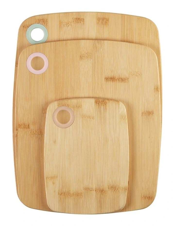 Bamboo Chopping Boards with Silicone Ring - Set of 3 image 1