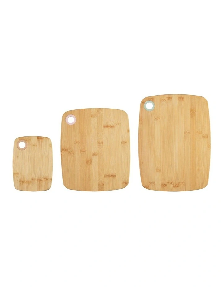 Bamboo Chopping Boards with Silicone Ring - Set of 3 image 2