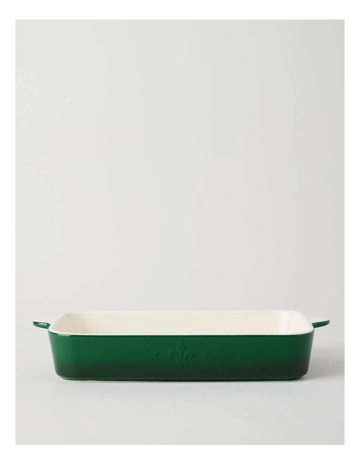 Fleur de Lis Rectangular Baker Green image 1