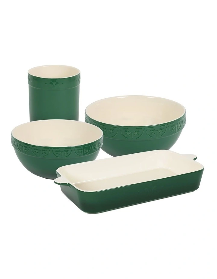 Fleur de Lis Rectangular Baker Green image 1