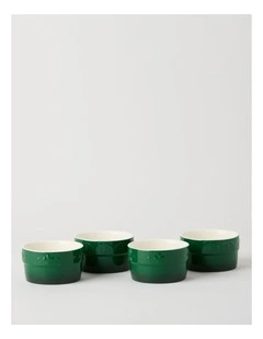 Fleur de Lis Ramekins Set of 4 Green