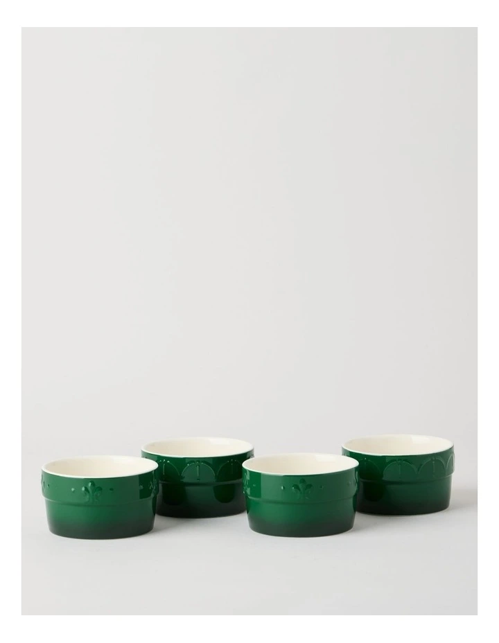 Fleur de Lis Ramekins Set of 4 Green image 1