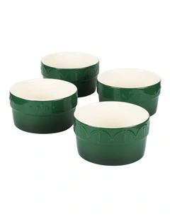 Fleur de Lis Ramekins Set of 4 Green